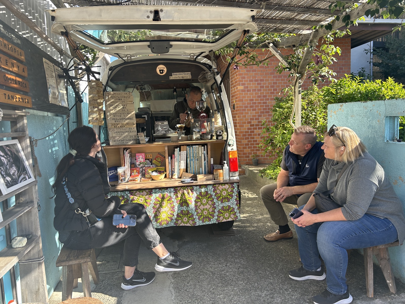 A coffee van parked by the road